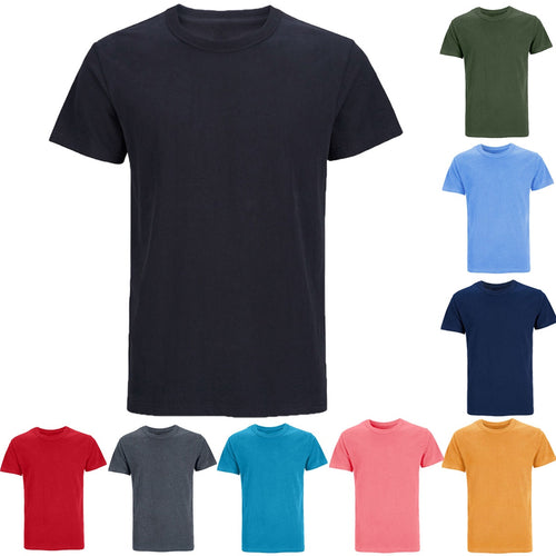 Mens Heavyweight Heavy Cotton Thick Plain Solid 7.3-8.6 Ounce T-Shirts Casual Basic Soft Sport Tee Top Undershirt for Adult