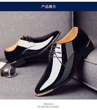 Load image into Gallery viewer, 2019 Newly Men&#39;s Quality Patent Leather Shoes White Wedding Shoes Size 38-48 Black Leather Soft Man Dress Shoes