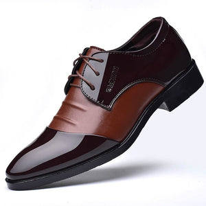 Mazefeng Fashion 2019 Spring Autumn Men Dress Shoes Business Male Leather Shoes Solid Color Men Work Shoes Slip-on Pointed Toe