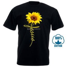 Load image into Gallery viewer, Sunflower Jesus Shirt Black Cotton Ladies Shirt Cartoon T Shirt Men Unisex New Fashion Tshirt Free Shipping Funny Tops