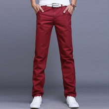 Load image into Gallery viewer, Newly Fashion Men Business Casual Pants  Solid Color Slim Straight Trousers Spring Summer Long Pants VK-ING