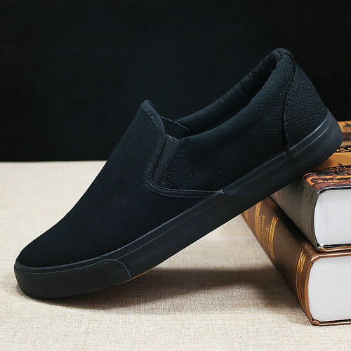 Canvas shoes men's shoes all black casual solid color large size zapatos de hombre mens loafers chunky sneakers 2019