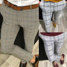 Load image into Gallery viewer, Fashion Mens Slim Fit Trousers Check Casual Pants Joggers Tartan Jogging Skinny Bottoms New Plus Size