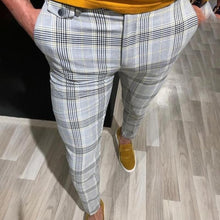 Load image into Gallery viewer, Fashion Mens Slim Fit Trousers Check Casual Pants Joggers Tartan Jogging Skinny Bottoms New Plus Size