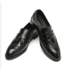 Load image into Gallery viewer, Big Size 37-48 Men Leather Loafers Brand Shoes Classic Tassel Brogue Mans Footwear Formal Shoes Casual Bullock Shoes AA-109