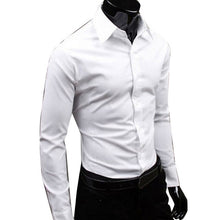 Load image into Gallery viewer, Brand Men&#39;s 100% cotton long sleeves Men Dress Shirts Men Solid Color Business Long Sleeve Button Turn Down Collar Shirt Top