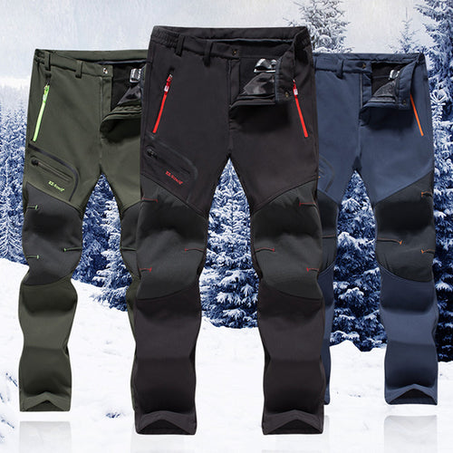 Winter Men Women Hiking Pants Outdoor Softshell Trousers Waterproof Windproof Trekking Cycling Fishing Skiing Fleece Pants