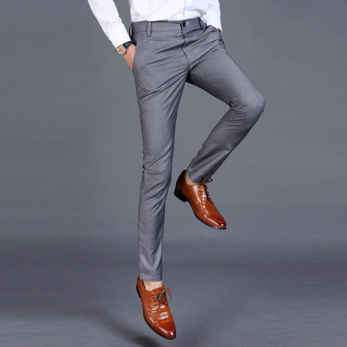 2019 Dress Pants Men Pure Color Formal Business Suit Pants Trousers Formal Pants for Men