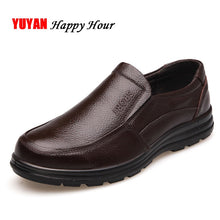 Load image into Gallery viewer, Genuine Leather Shoes Men Brand Footwear Non-slip Thick Sole Fashion Men&#39;s Casual Shoes Male High Quality Cowhide Loafers K059