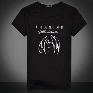 YELITE Fashion Men T Shirt New Imagine John Lennon Short Sleeve Men T Shirt O Neck  Casual Top Summer Fashion Tops Tees